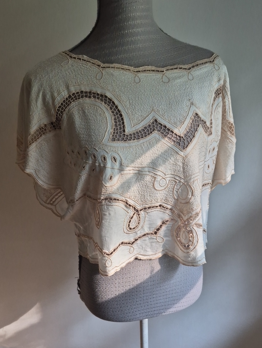 Jen's Pirate Booty Ivory Openwork Crochet Crop Top